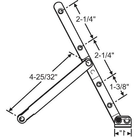 Strybuc LH  SS HINGE WASH ARM ONLY 28-03-10SS-LHA